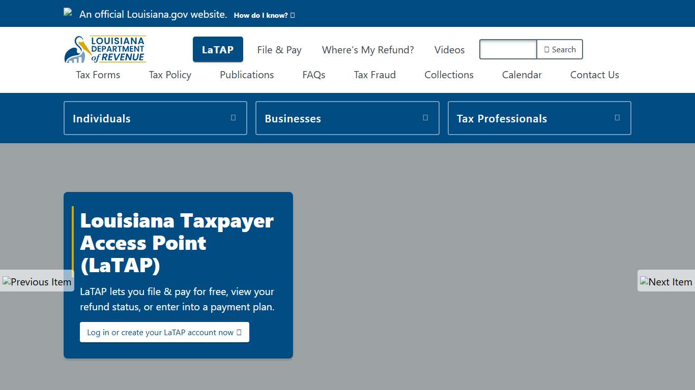Home, Louisiana Department of Revenue