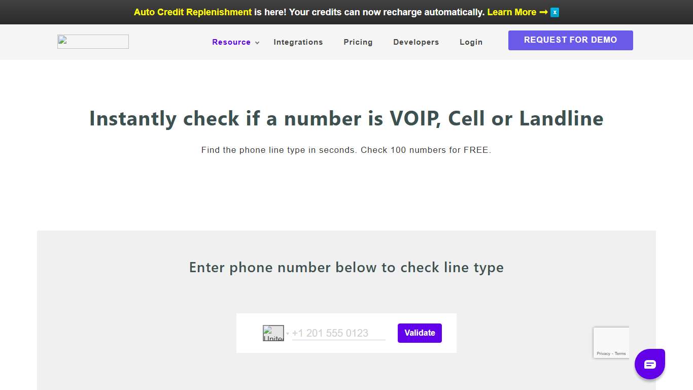 Check if number is VOIP, Cell, or Landline - Phone Line Type Checker